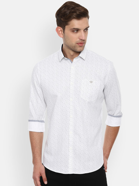 

Van Heusen Sport Men White & Grey Slim Fit Printed Casual Shirt