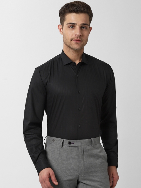 

Peter England Men Black Regular Fit Striped Formal Shirt