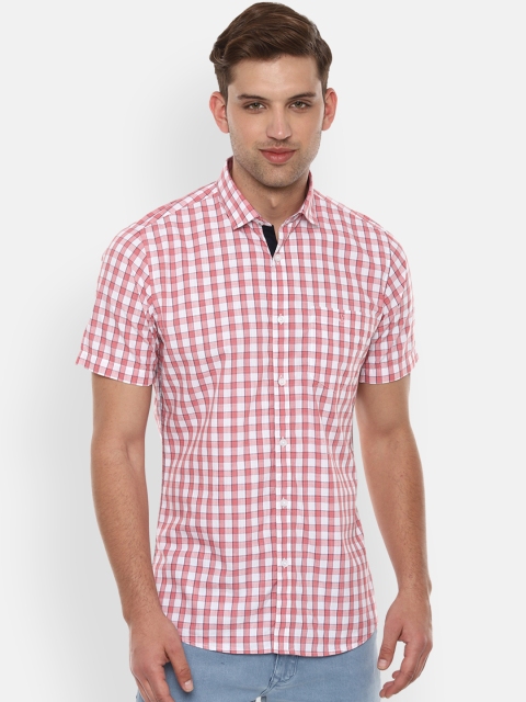 

Van Heusen Sport Men Red & White Slim Fit Checked Casual Shirt