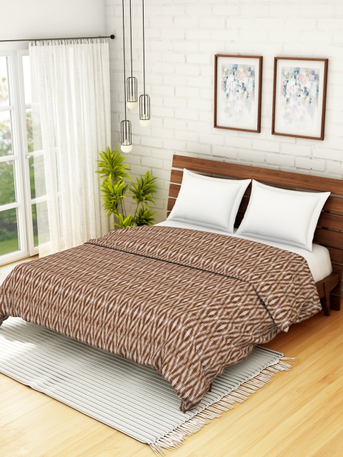 

SPACES Brown Abstract AC Room 210 GSM Double Bed Dohar