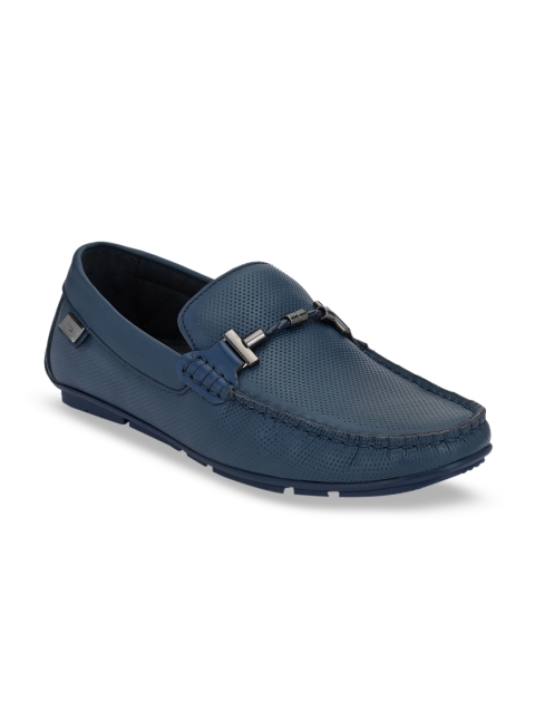 

Hitz Men Blue Leather Loafers
