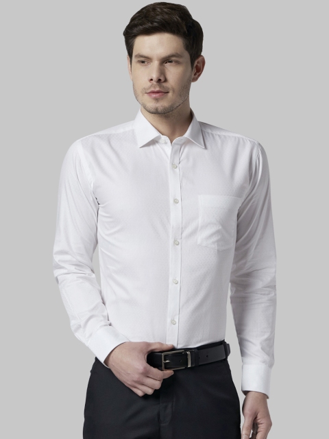 

Park Avenue Men White Slim Fit Self Design Formal Shirt