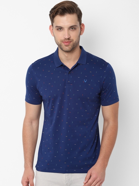 

Allen Solly Men Navy Blue Printed Polo Collar T-shirt