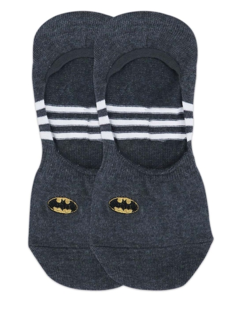 

Justice League Men Charcoal Grey & White Striped Batman Patterned Shoe Liners