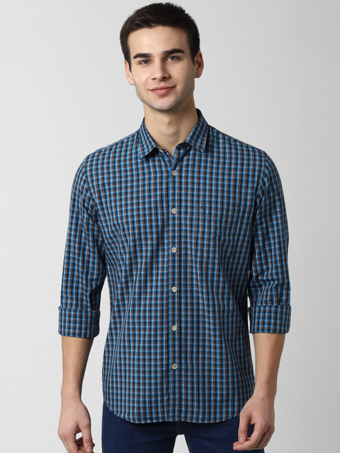 

Peter England Casuals Men Blue Slim Fit Checked Casual Shirt