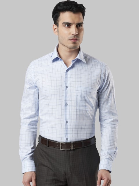 

Raymond Men Blue Slim Fit Checked Formal Shirt