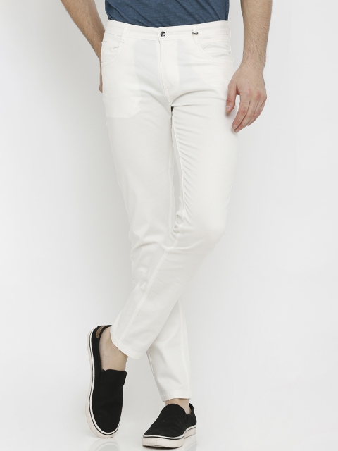 

Rex Straut Jeans Men White Slim Fit Mid-Rise Clean Look Jeans