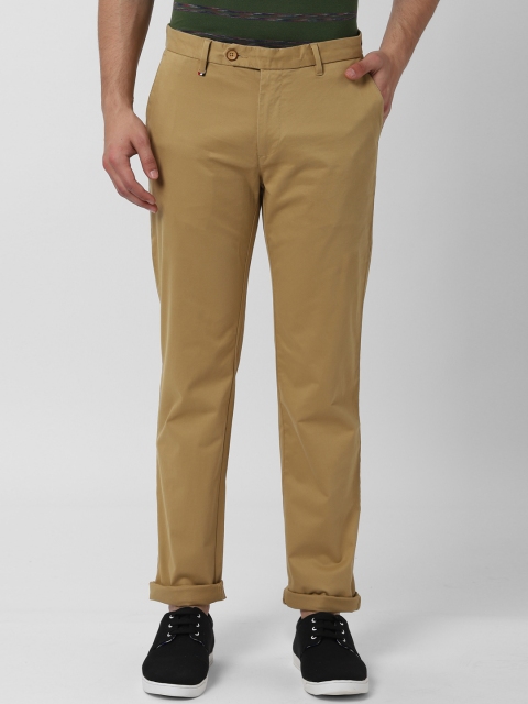 

Peter England Casuals Men Khaki Slim Fit Solid Chinos