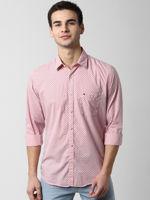 

Peter England Casuals Men Pink Slim Fit Printed Casual Shirt