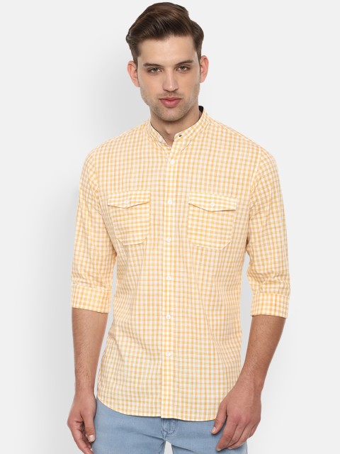 

Van Heusen Sport Men Yellow & White Slim Fit Checked Casual Shirt