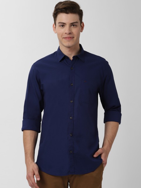 

Peter England Casuals Men Navy Blue Slim Fit Solid Casual Shirt