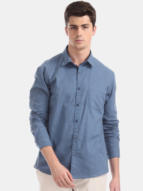 

Ruggers Men Blue Regular Fit Printed Casual Shirt