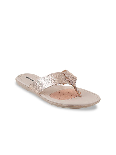 

Metro Women Rose Gold-Toned Solid Open Toe Flats