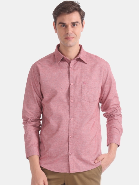 

Ruggers Men Red Slim Fit Self Design Casual Shirt
