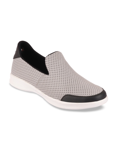 

FAUSTO Women Grey Slip-On Woven Design Sneakers
