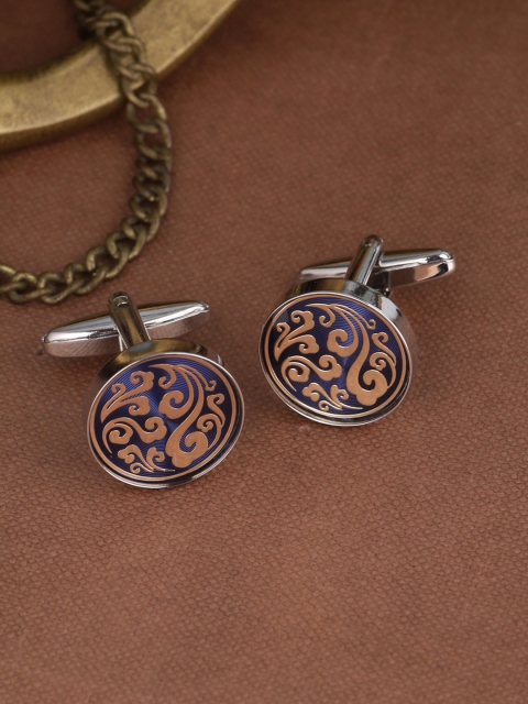

Tistabene Blue & Beige Round Cufflinks