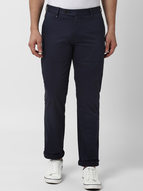 

Peter England Casuals Men Navy Blue Slim Fit Solid Regular Trousers