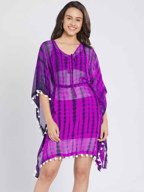 

Mirchi Fashion Women Pink Printed Kaftan Cover-Up Dress