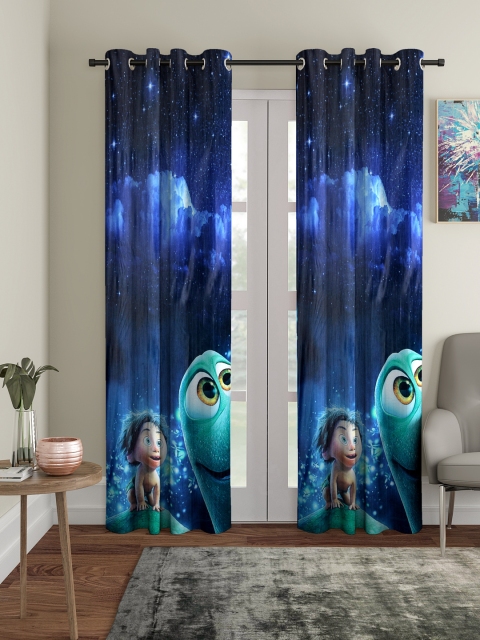 

Home Sizzler Blue Set of 2 Door Curtains