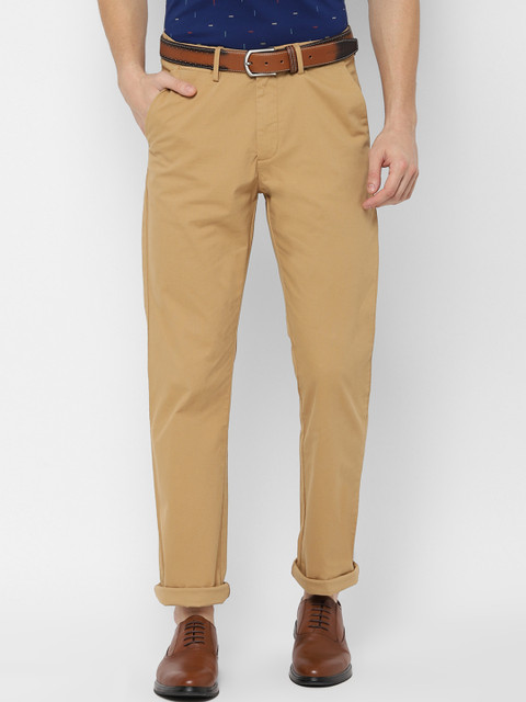 

Allen Solly Men Khaki Regular Fit Solid Chinos