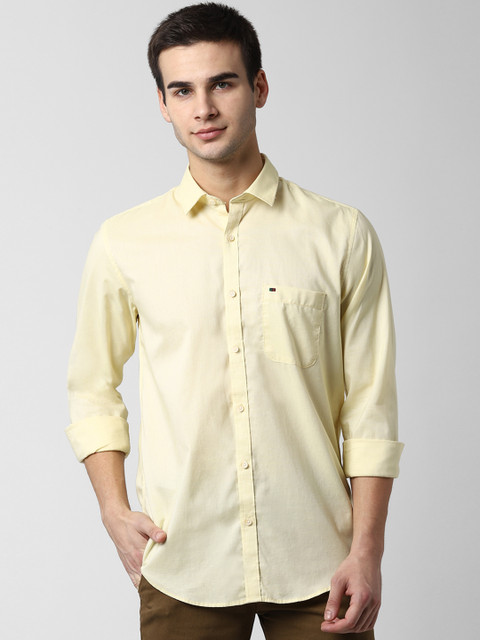 

Peter England Casuals Men Yellow Slim Fit Solid Casual Shirt