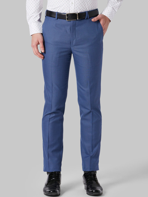 

Park Avenue Men Blue Slim Fit Solid Formal Trousers