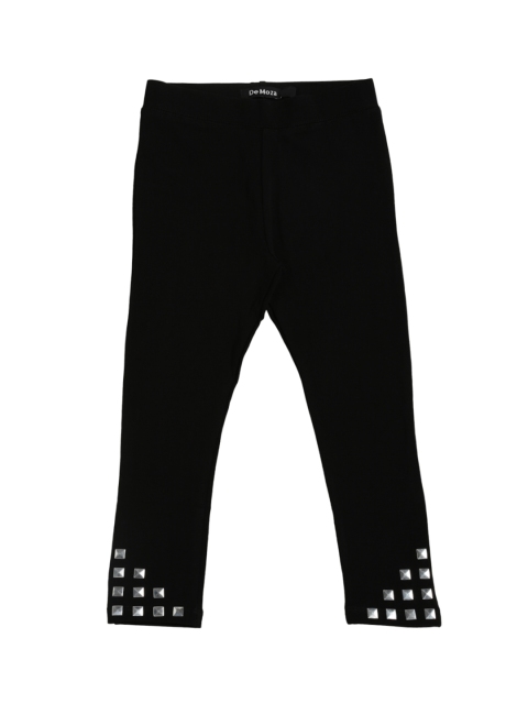 

De Moza Girls Black Solid Ankle-Length Leggings