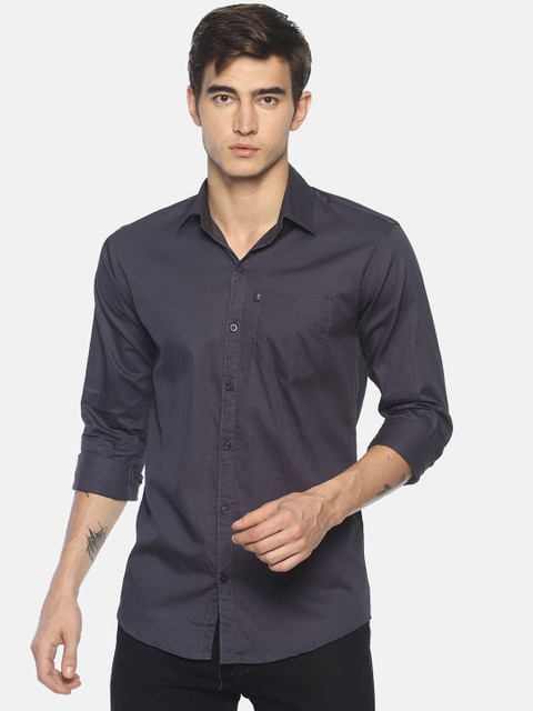 

LEVIZO Men Blue Premium Classic Fit Solid Casual Shirt
