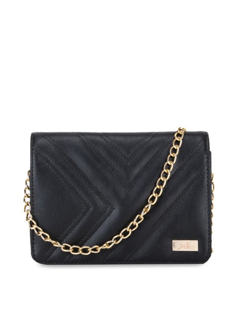 

yelloe Black Solid Hand Crafted Sling Bag