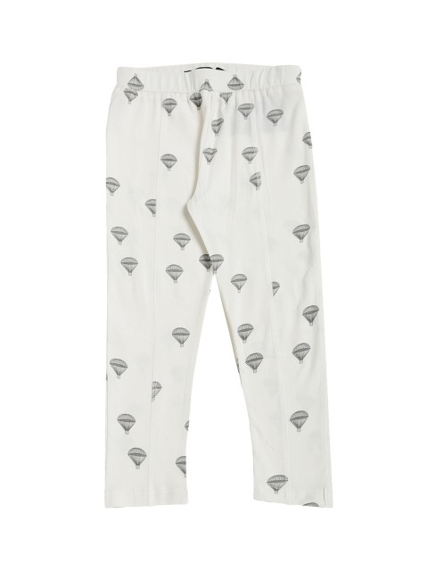

De Moza Girls Off-White & Grey Printed Ankle-Length Leggings