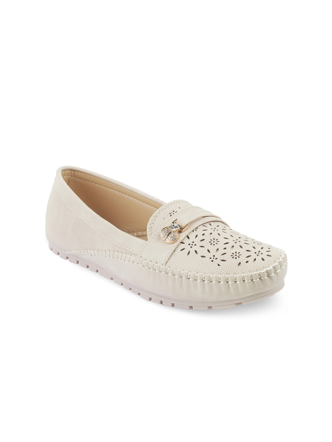 

SOLE HEAD Women Off-White Laser Cut Loafers