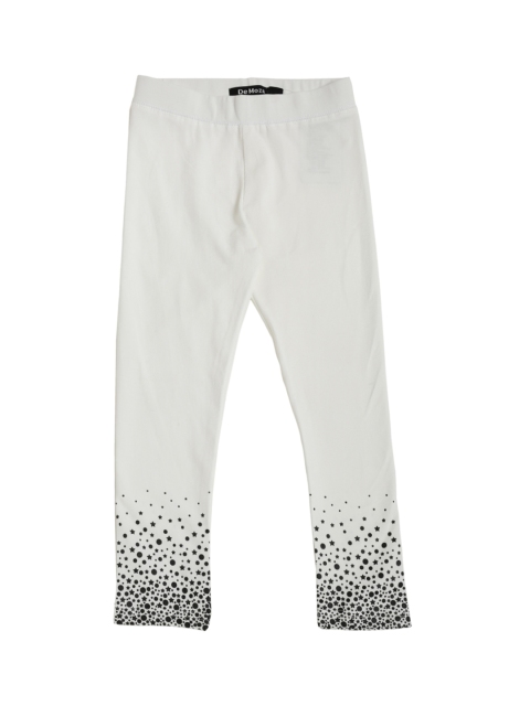 

De Moza Girls Off-White Solid Ankle-Length Leggings