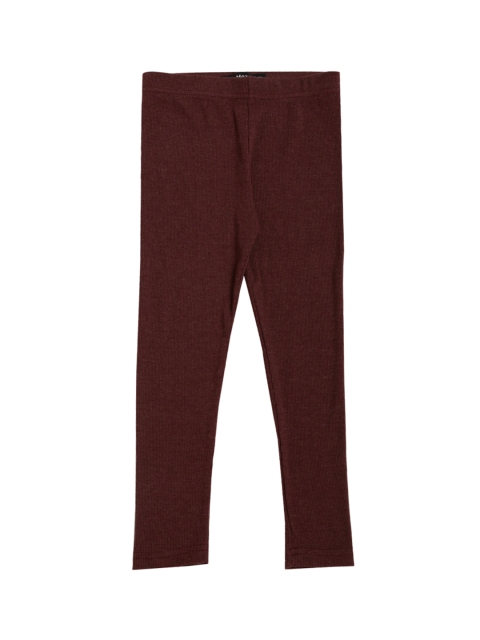 

De Moza Girls Maroon Solid Ankle-Length Leggings
