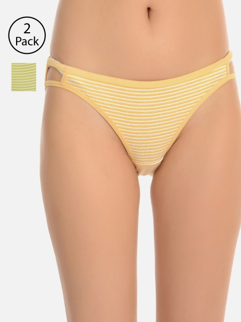 

mod & shy Women Pack of 2 Assorted Low-Rise Seamless Bikini Briefs