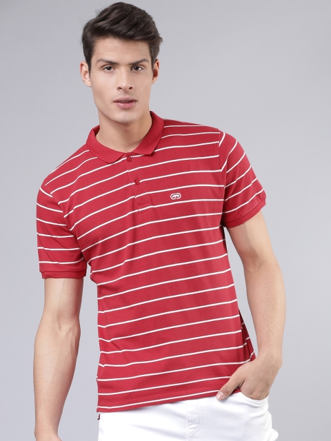 

Ecko Unltd Men Red & White Striped Polo Collar T-shirt