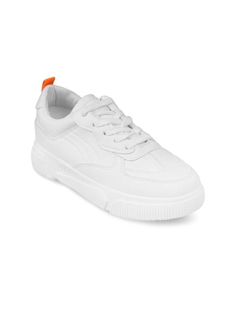 

SOLE HEAD Women White Laser Cut Sneakers