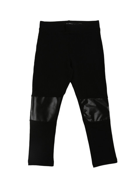 

De Moza GirlsBlack Solid Ankle-Length Leggings, Black