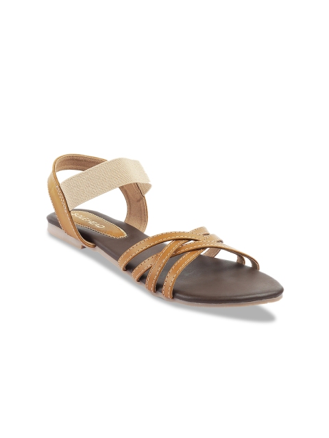 

SOLE HEAD Women Tan Brown Solid Open Toe Flats