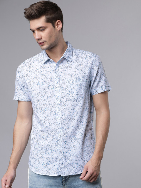 

HIGHLANDER Men Blue Slim Fit Printed Casual Shirt
