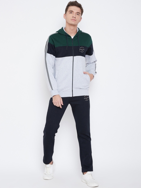 

Octave Grey Melange & Navy Colourblocked Track Suit