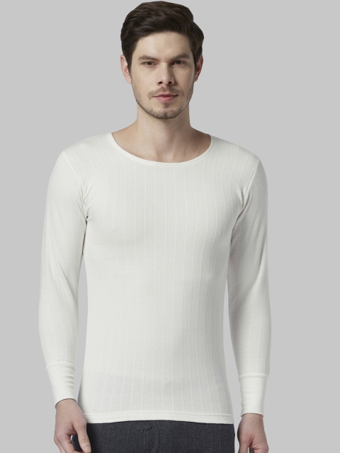 

Park Avenue Men White Striped Thermal Top