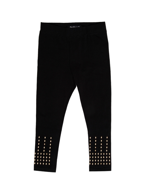 

De Moza Girls Black Solid Ankle-Length Leggings