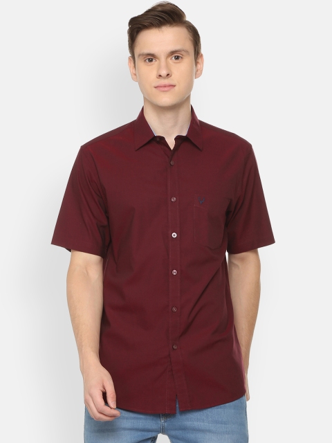 

Allen Solly Men Maroon Slim Fit Solid Casual Shirt