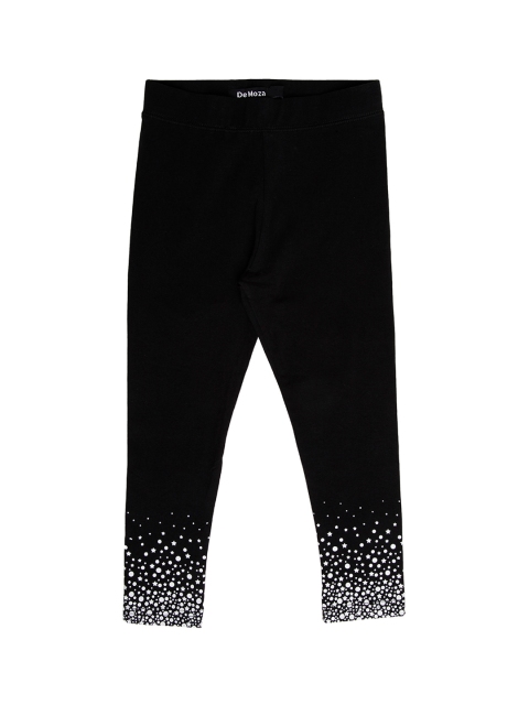 

De Moza Girls Black Solid Ankle-Length Leggings