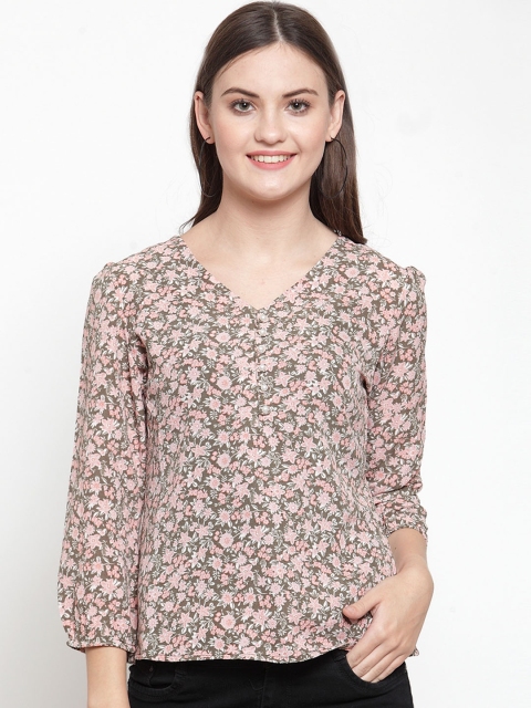 

armure Women Brown & Pink Printed Top