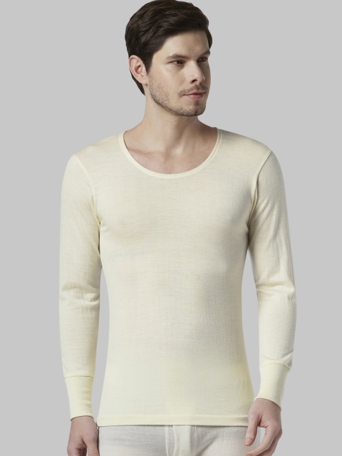 

Park Avenue Men Off-White Solid Thermal Top