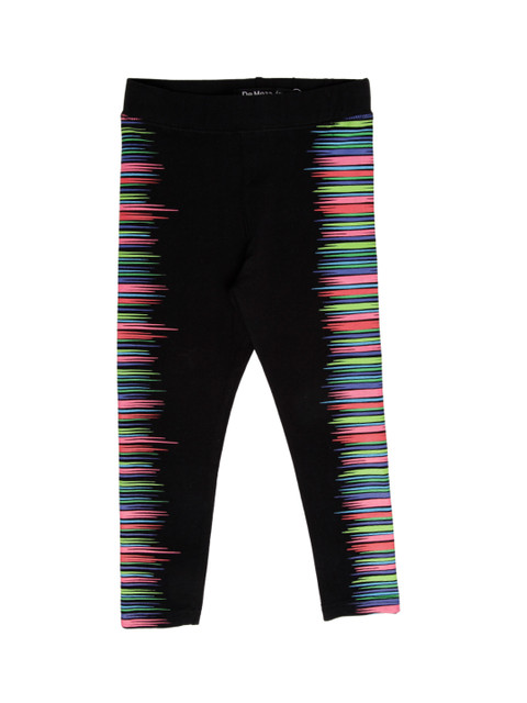 

De Moza Girls Black & Pink Printed Ankle-Length Leggings