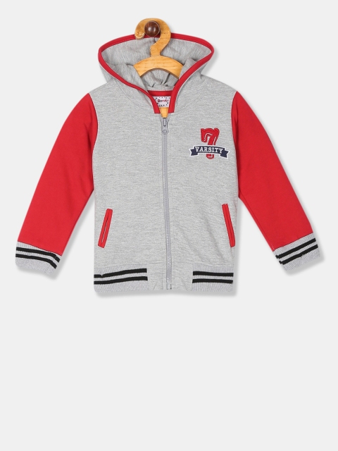 

Donuts Infant Boys Grey & Red Colourblocked Hooded Sweatshirt