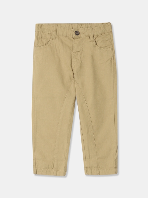 

Donuts Infant Beige Regular Fit Solid Regular Trousers