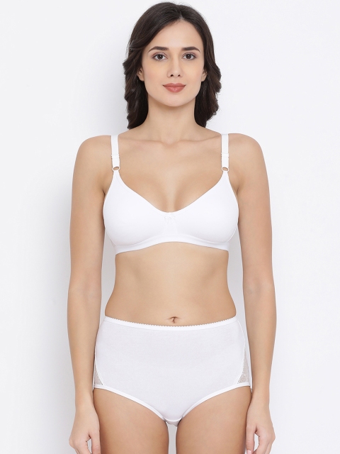 

Clovia Women White Solid Lingerie Set COMBBP81232B